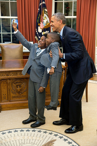 The president loves a selfie. Dec. 4, 2015White House Photo by Pete Souza